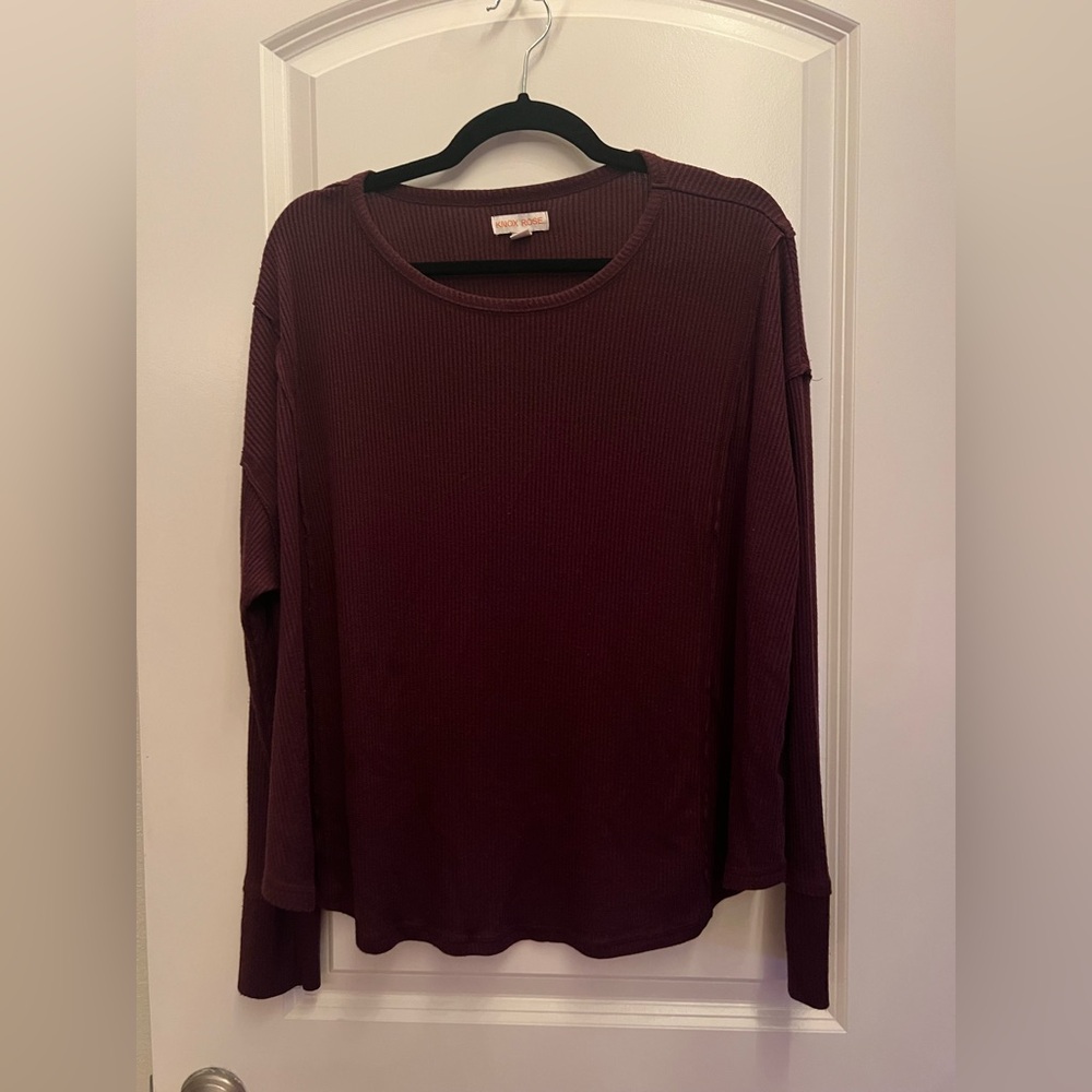 Knox Rose Purple Long Sleeve Knit Top